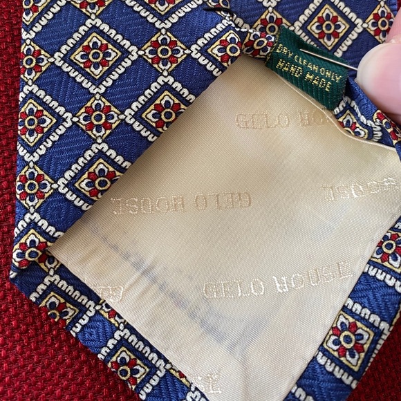 Gelo House Paris, florals geometric blue men tie - Picture 5 of 7
